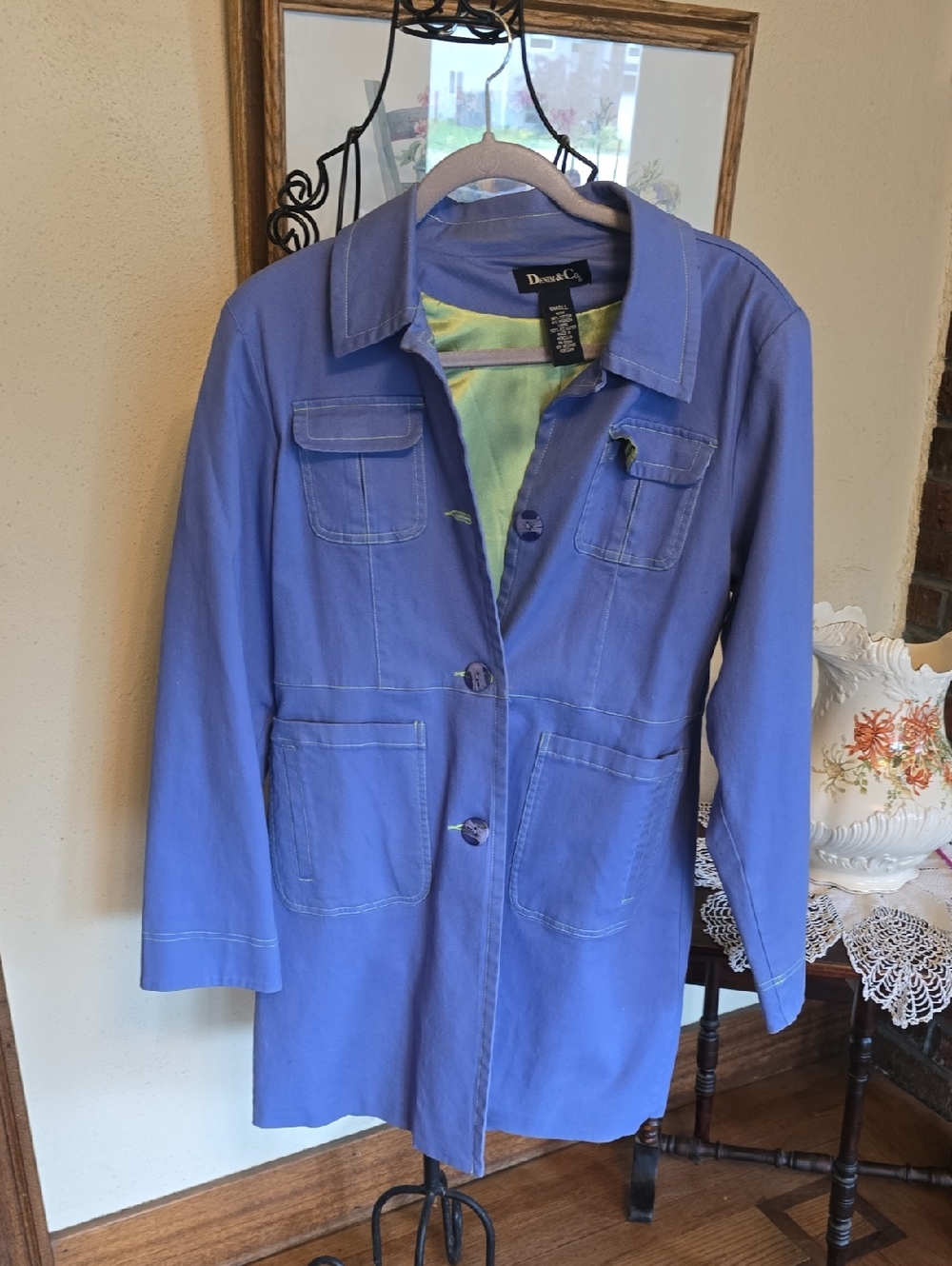 Denim & Co. Blue Button-Front Jacket